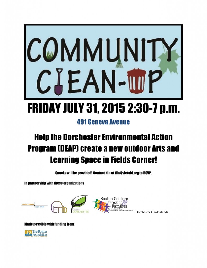 Community Cleanup 7-31-15 Flyer